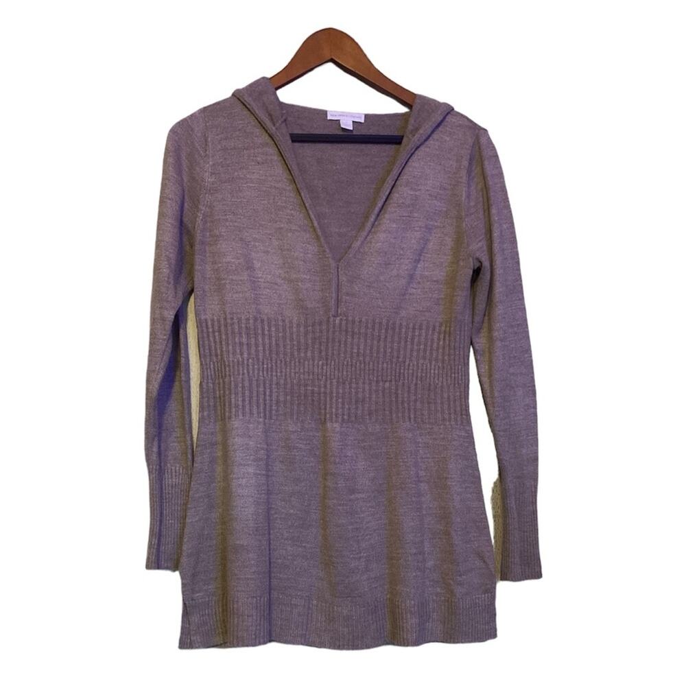New York & Company V-Neck Hooded Sweater
